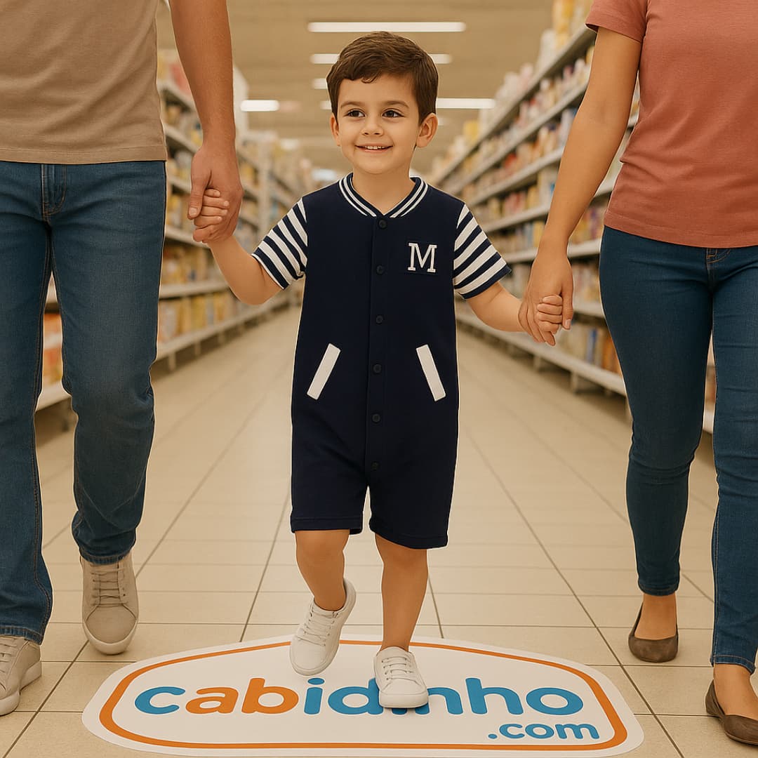 Macacão Manga Curta Bordado Casual Confortáveis e Macios - Jabelê