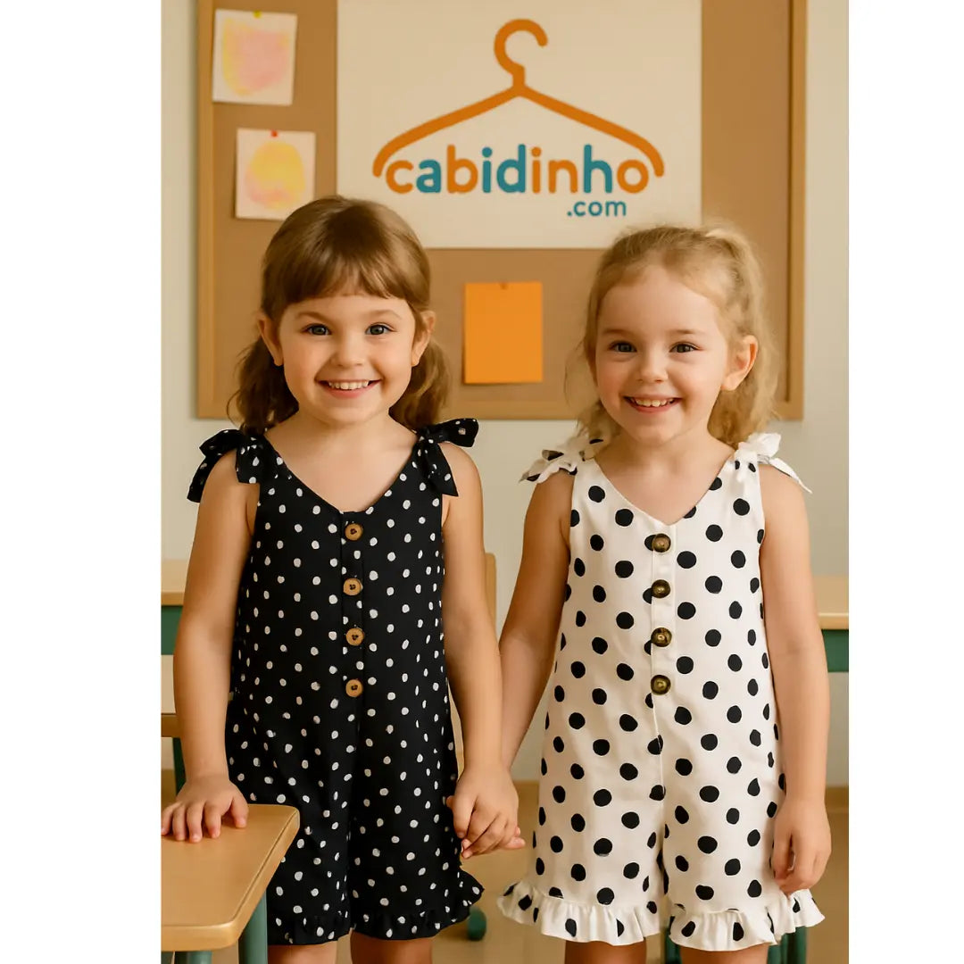 Macacão Verão Botão Sem Mangas - London