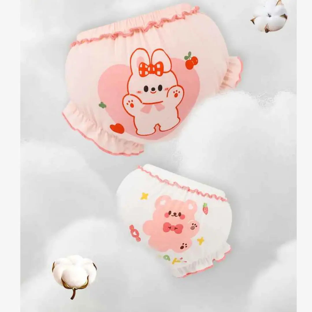 Kit Calcinhas Infantis de Algodão Com Estampa Conforto Diário 2 Peças - Yasmin