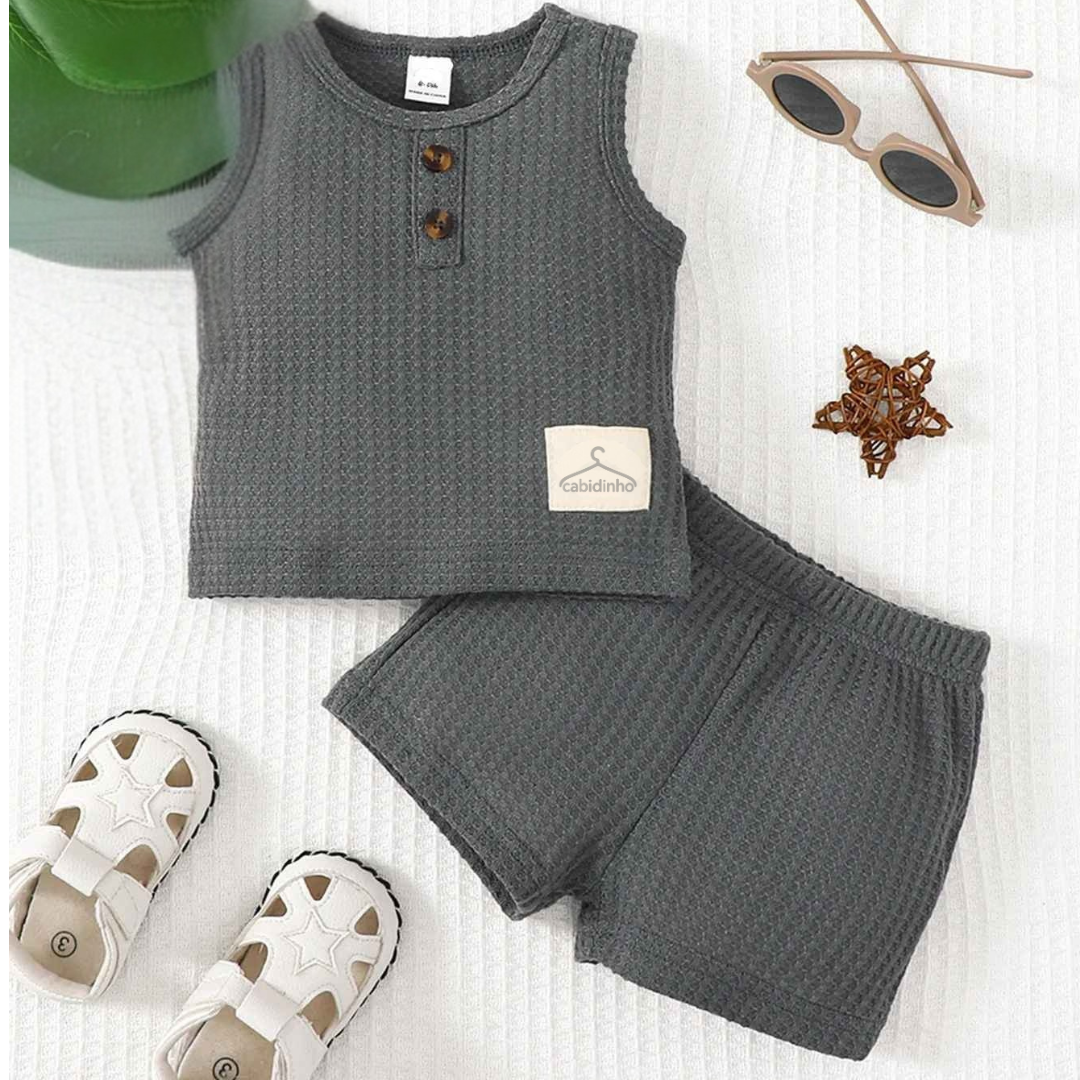 Conjunto Sem Mangas Para Meninos 2 peças Verão - Lucky