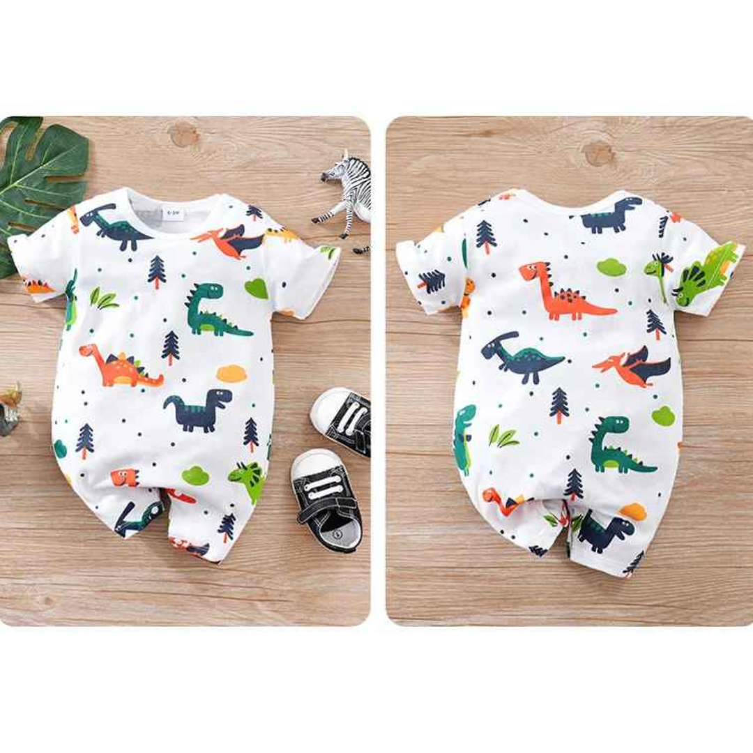 Macacão Estampado dos Desenhos Animados Manga Curta - Aidas