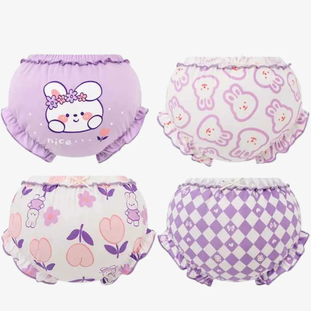 Kit Calcinhas Infantis de Algodão Com Estampa Conforto Diário 2 Peças - Yasmin