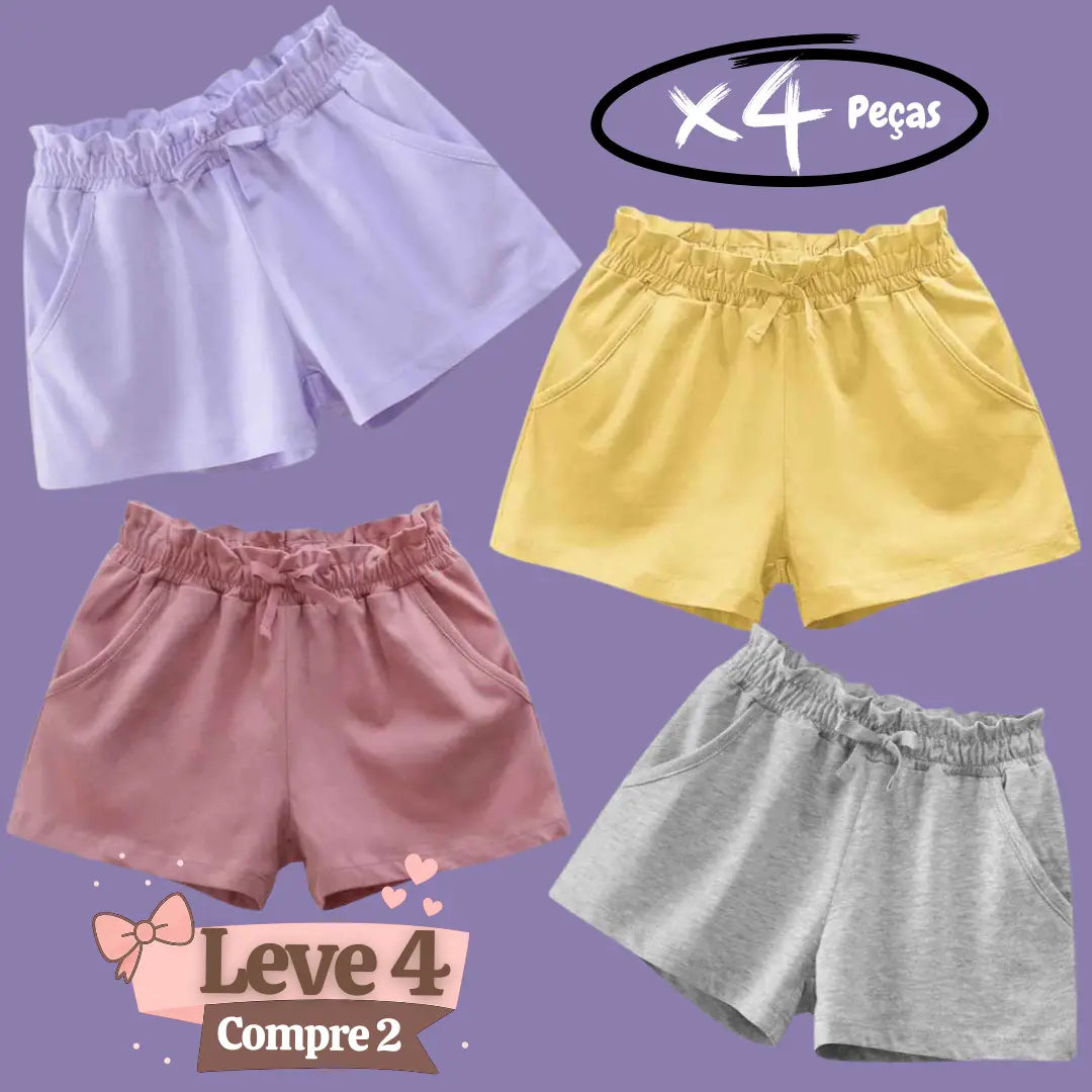 Kit Short Verão Casual de Algodão AnaLuc - LEVE 4 COMPRE 2