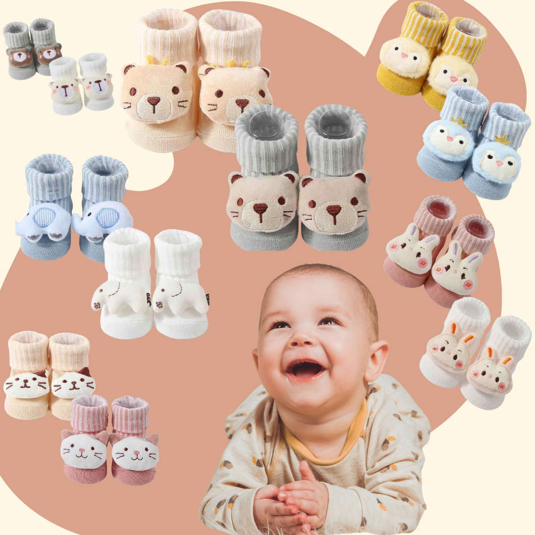 Kit Meias de Algodão dos Desenhos Animados Urso Macio 2 Pares - Larinha