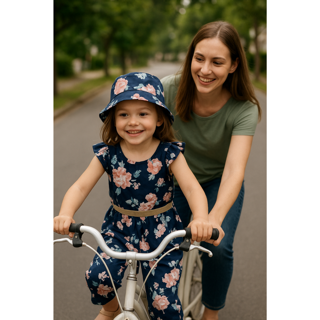 Macacão Infantil com Chapéu Manga Voadora Casual Elegante - Vitoria