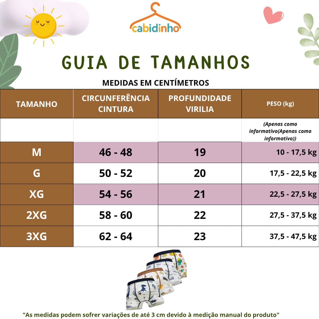 Guia de Tamanhos