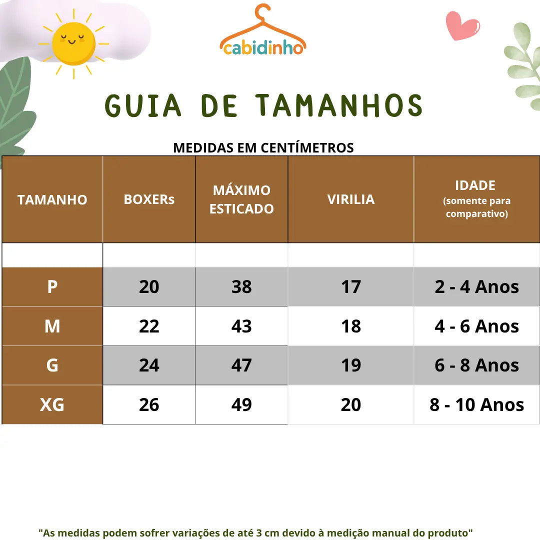 Guia de Tamanhos