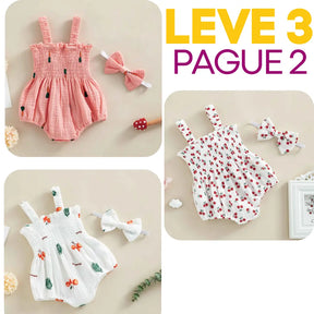 Conjunto Macacão sem Mangas com Estampa Recém-Nascido - Leve 3 Pague 2 - Cocco