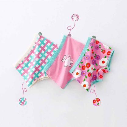 Kit Calcinha Crianças Floral 3 Peças  - Cabintima