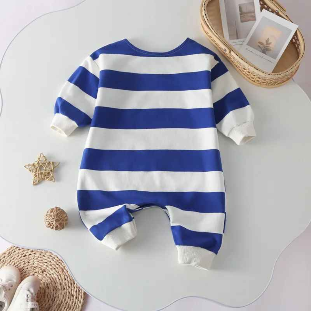 Kit Macacão Listrado Recém-Nascidos Algodão 2 Peças - Willian