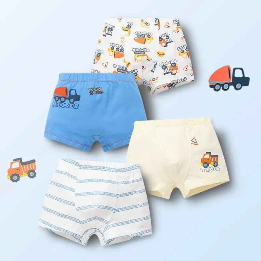 Kit Cuecas Infantil dos Desenhos Animados Bonita Confortável 4 Peças - Caio