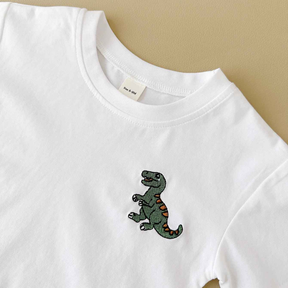 Conjuntos de Verão Camiseta Bordada de Dinossauro  2 peças - Saffari2