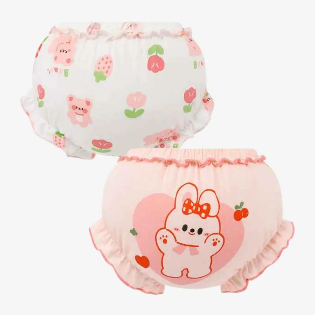 Kit Calcinhas Infantis de Algodão Com Estampa Conforto Diário 2 Peças - Yasmin