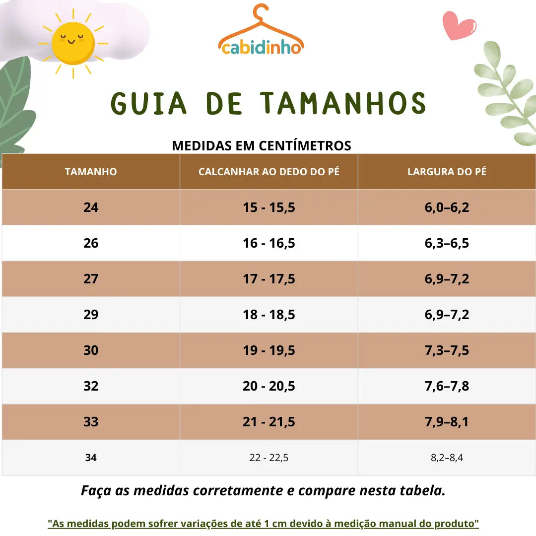 Guia de Tamanhos