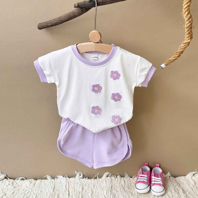 Conjunto de Roupas Bordado em Flor Toalha 2 Peças - Patry