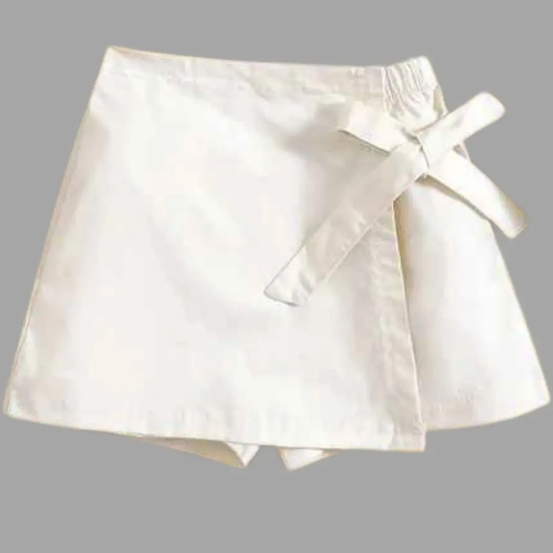 Conjunto de Top Jeans de Alça + Shorts Saia Infantil - Jussy