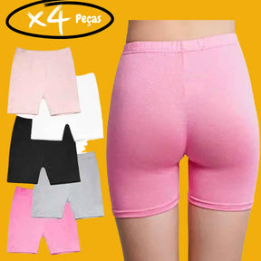Kit Short Leggins Curta Moda Dança Confortável - 4 Peças - Luci
