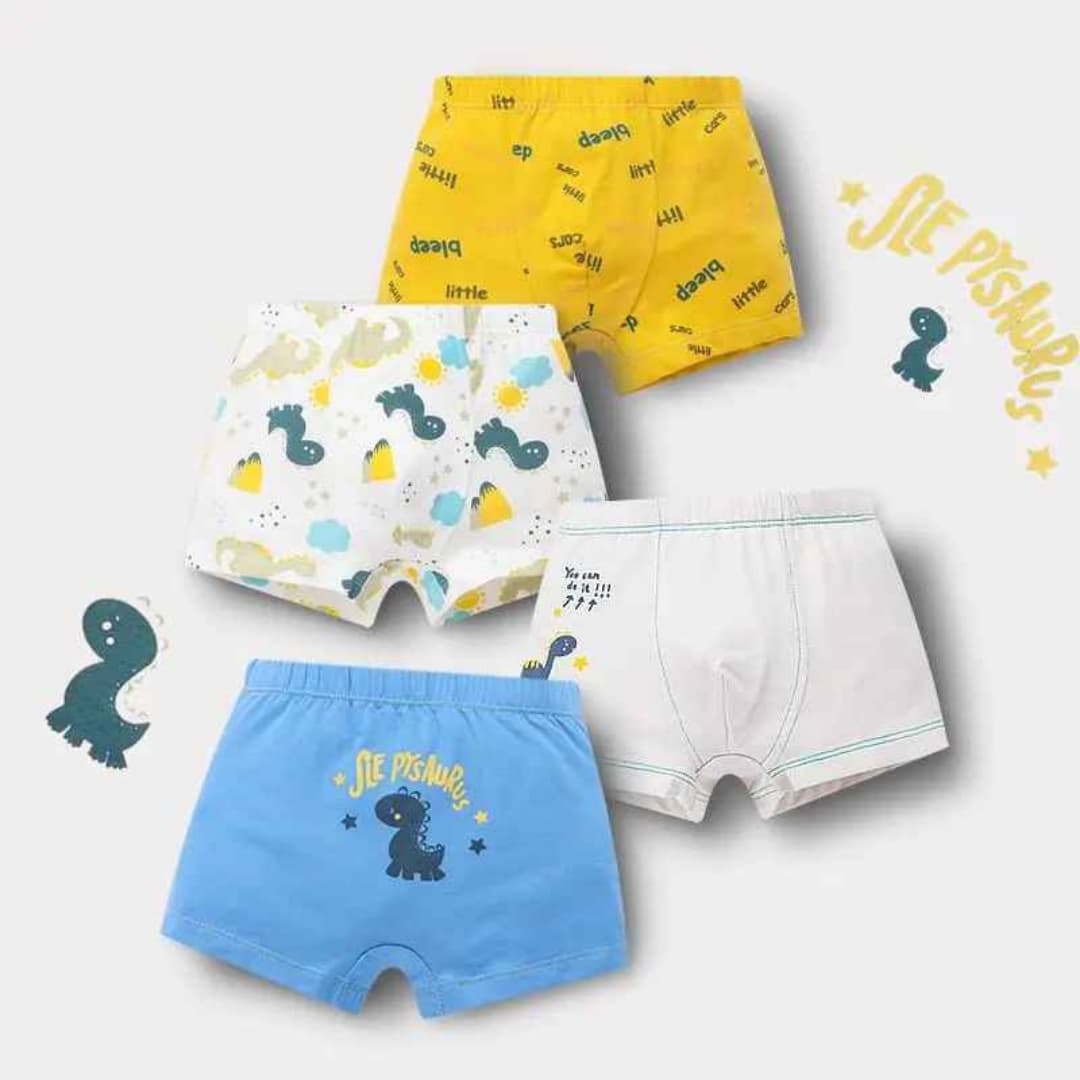 Kit Cuecas Infantil dos Desenhos Animados Bonita Confortável 4 Peças - Caio