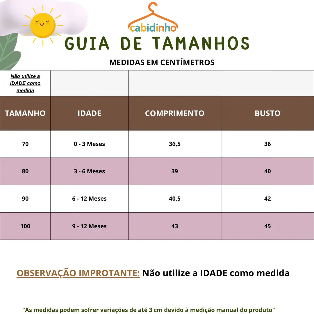 Guia de Tamanhos