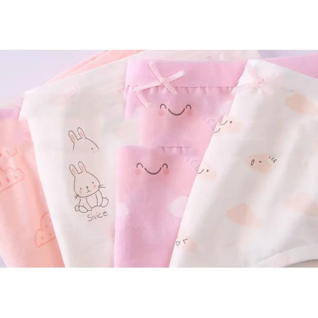 Kit Calcinhas Infantis de Algodão Confortáveis e Respiráveis 4 Peças - Eva