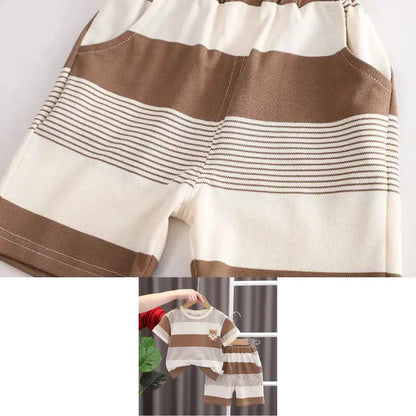 Kit Camiseta + Shorts Listrado 6 Peças - Julyo