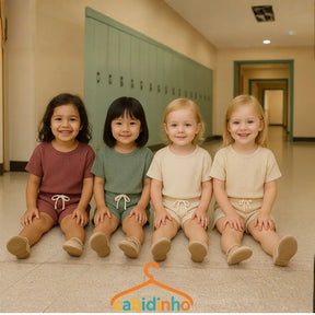 Conjunto Verão Camiseta Manga Curta e Shorts Leve 2 Pague 1 - Shellby