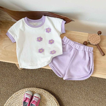 Conjunto de Roupas Bordado em Flor 2 Peças - Patry
