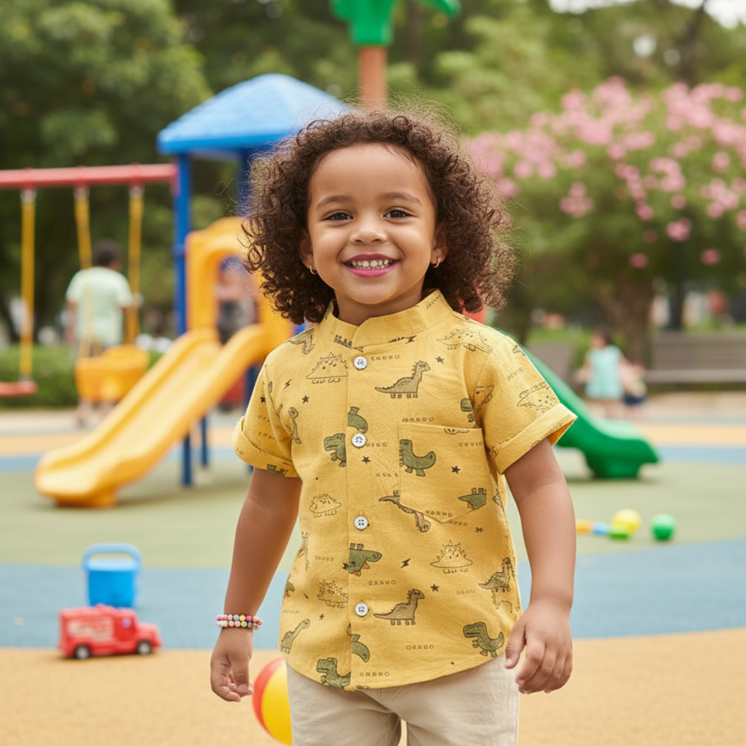 Conjunto de Shorts Manga Curta Com Estampa Para Bebês - Greide