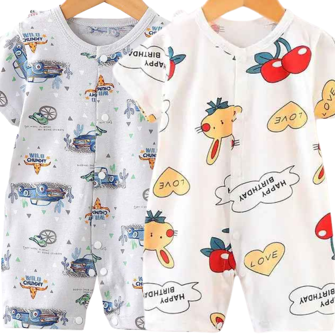 Macacão Infantil Algodão Manga Curta - Nazareth