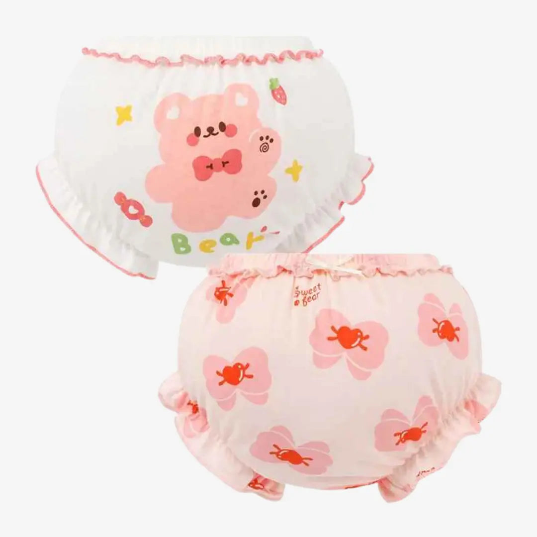 Kit Calcinhas Infantis de Algodão Com Estampa Conforto Diário 2 Peças - Yasmin