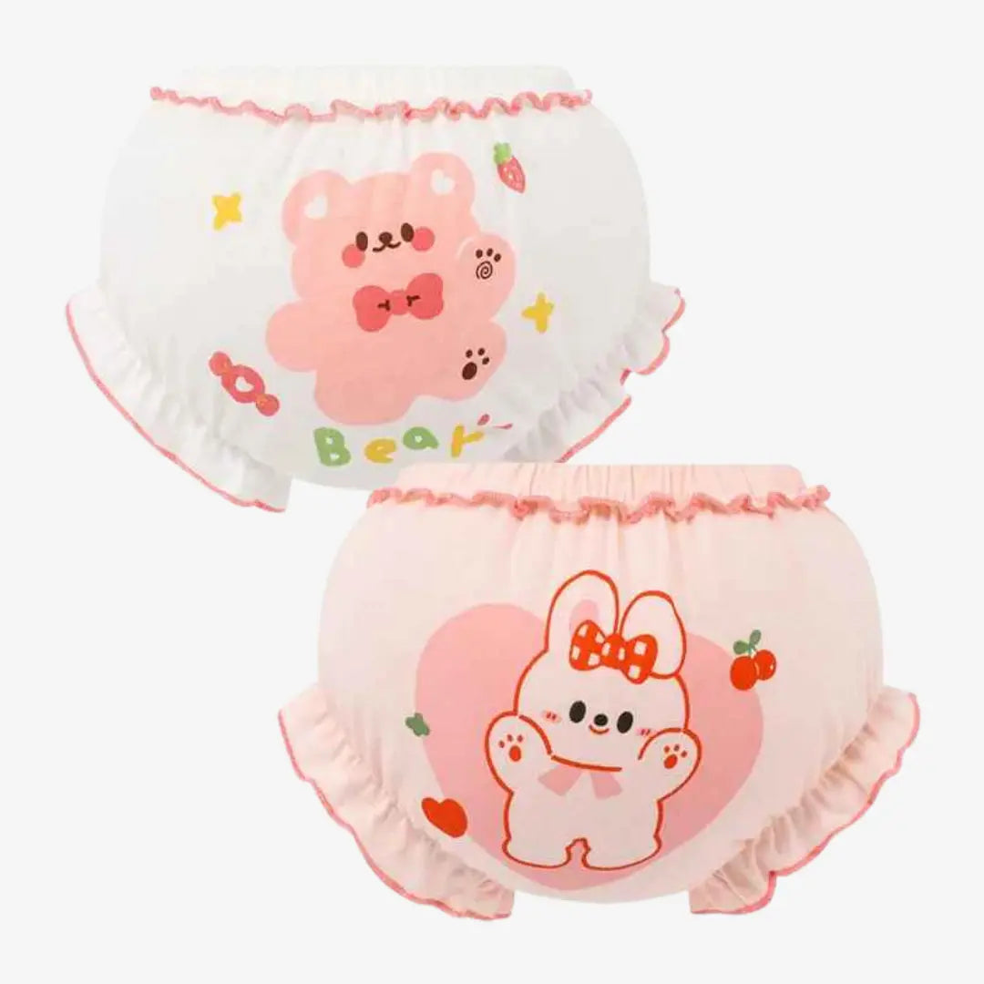 Kit Calcinhas Infantis de Algodão Com Estampa Conforto Diário 2 Peças - Yasmin