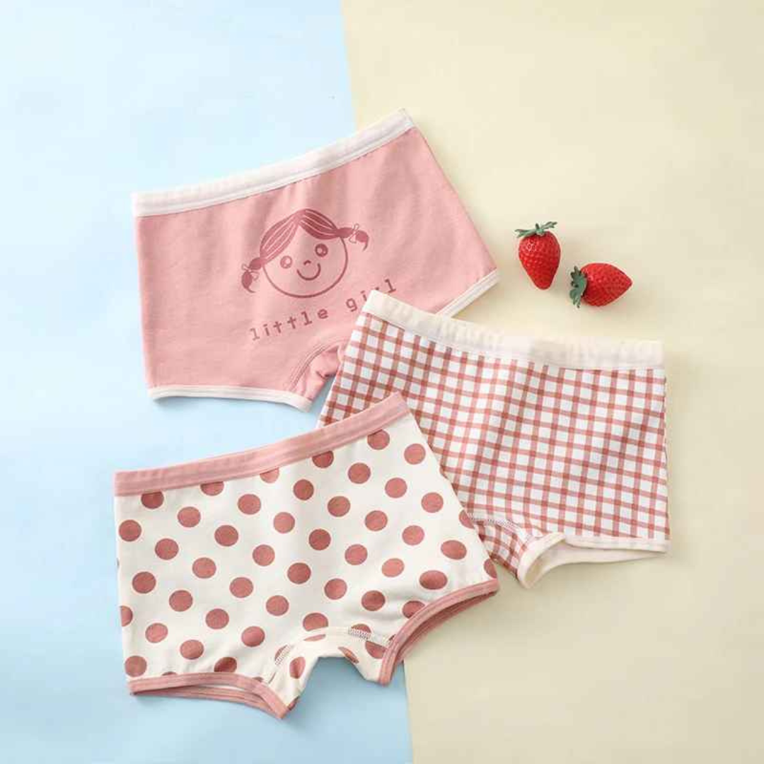 Kit Calcinha Crianças Floral 3 Peças  - Cabintima