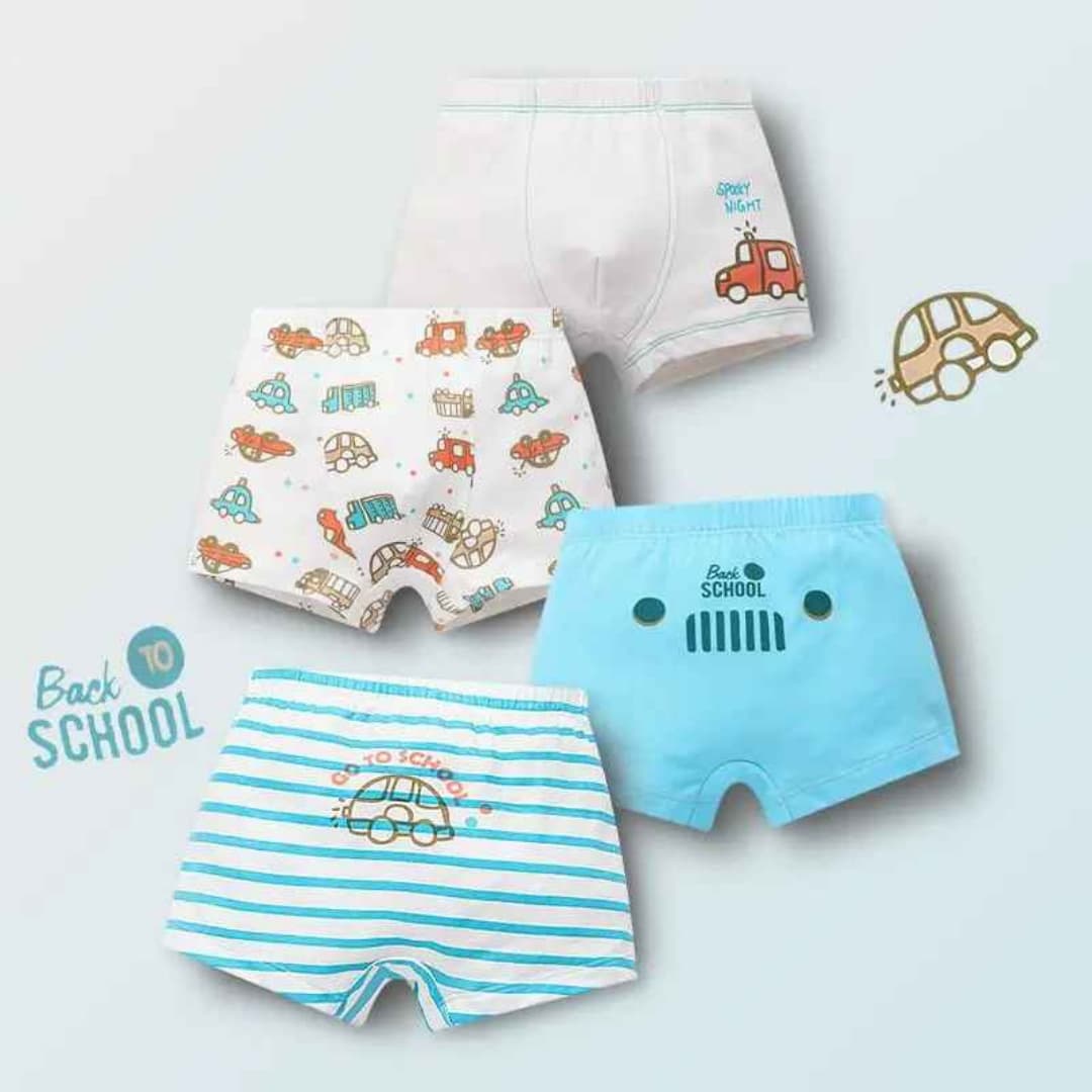 Kit Cuecas Infantil dos Desenhos Animados Bonita Confortável 4 Peças - Caio