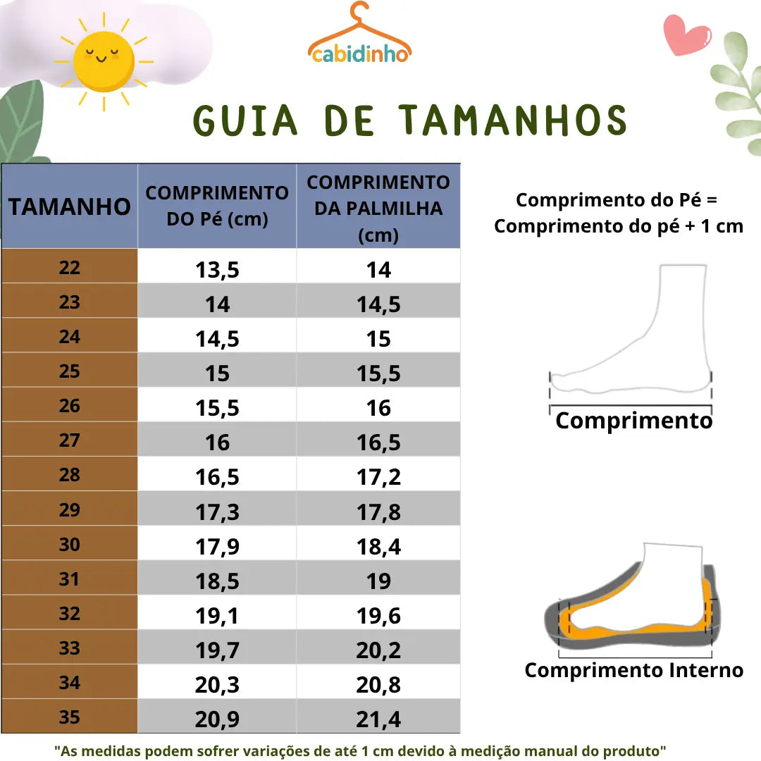 Guia de Tamanhos