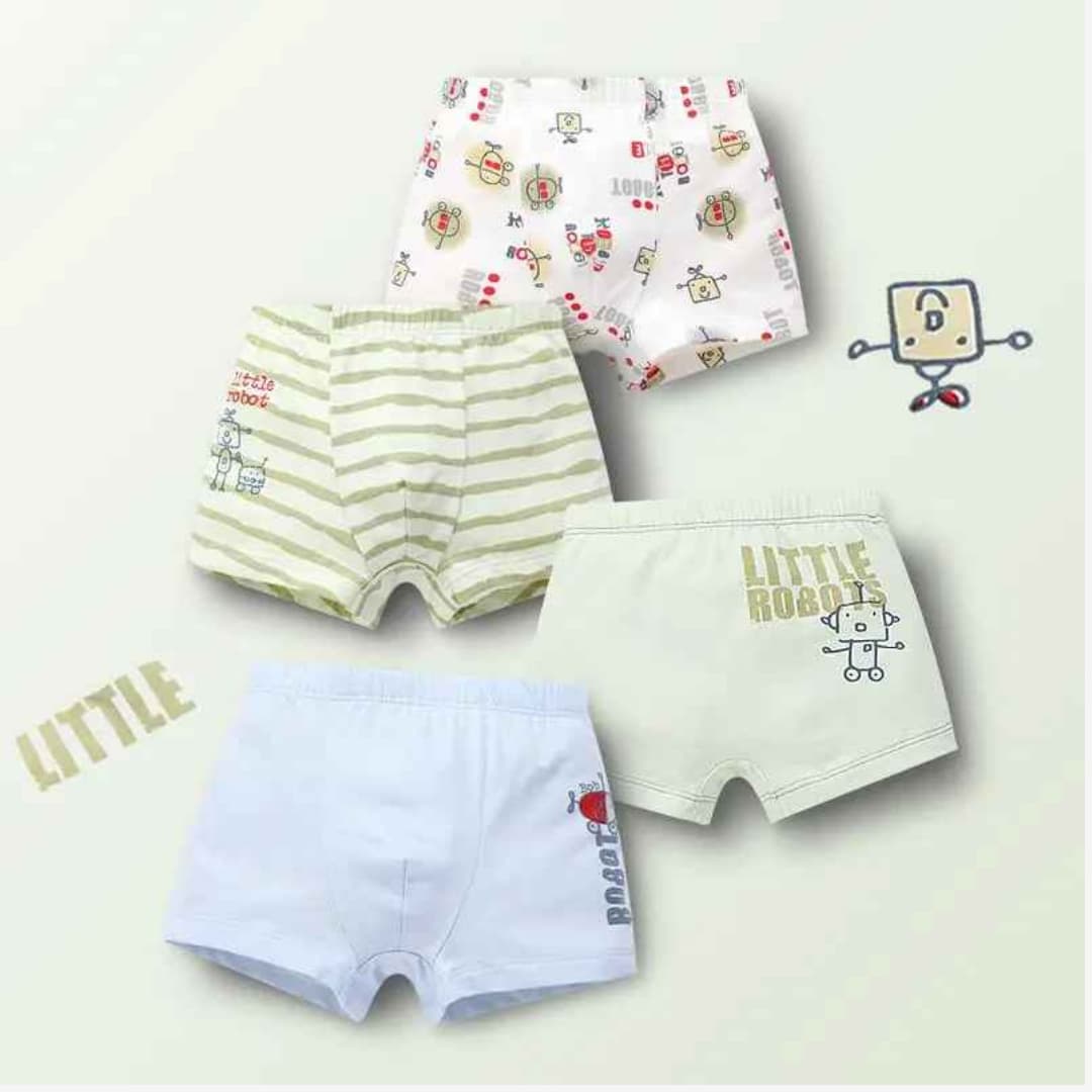 Kit Cuecas Infantil dos Desenhos Animados Bonita Confortável 4 Peças - Caio