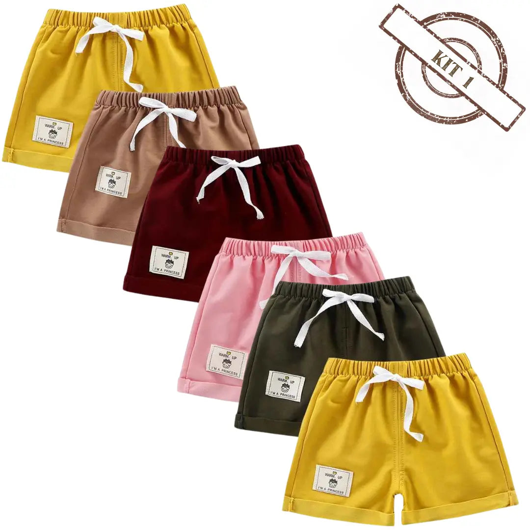 Kit Shorts de Algodão Verão 6 Peças - Cameron