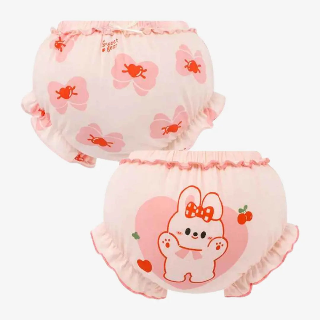 Kit Calcinhas Infantis de Algodão Com Estampa Conforto Diário 2 Peças - Yasmin