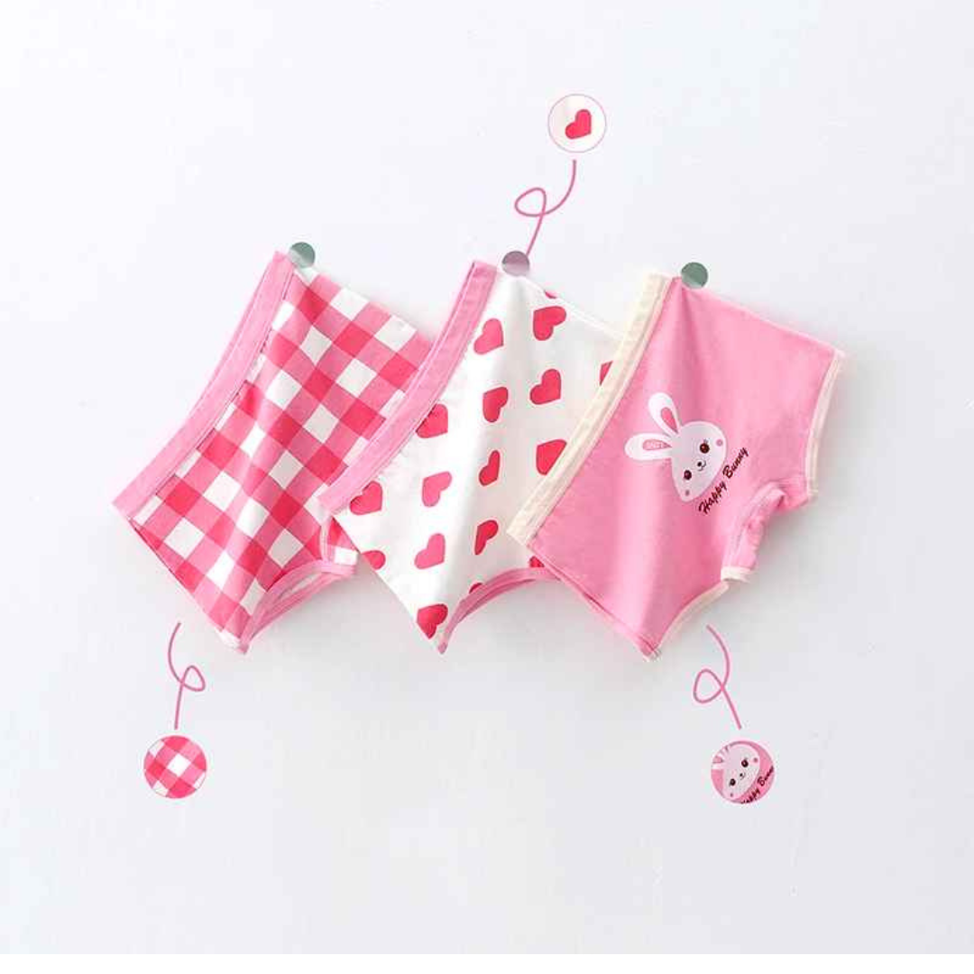 Kit Calcinha Crianças Floral 3 Peças  - Cabintima