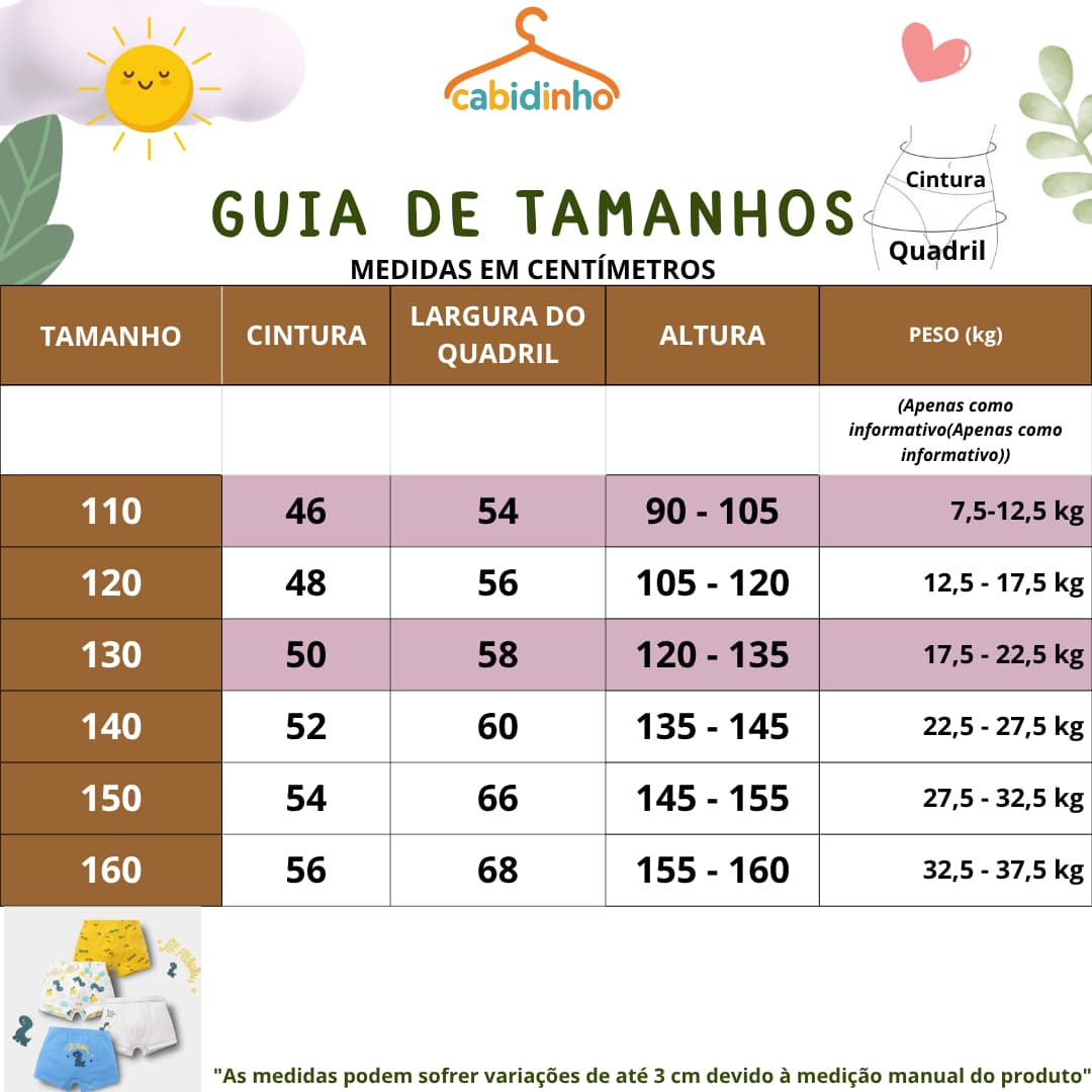 Guia de Tamanhos