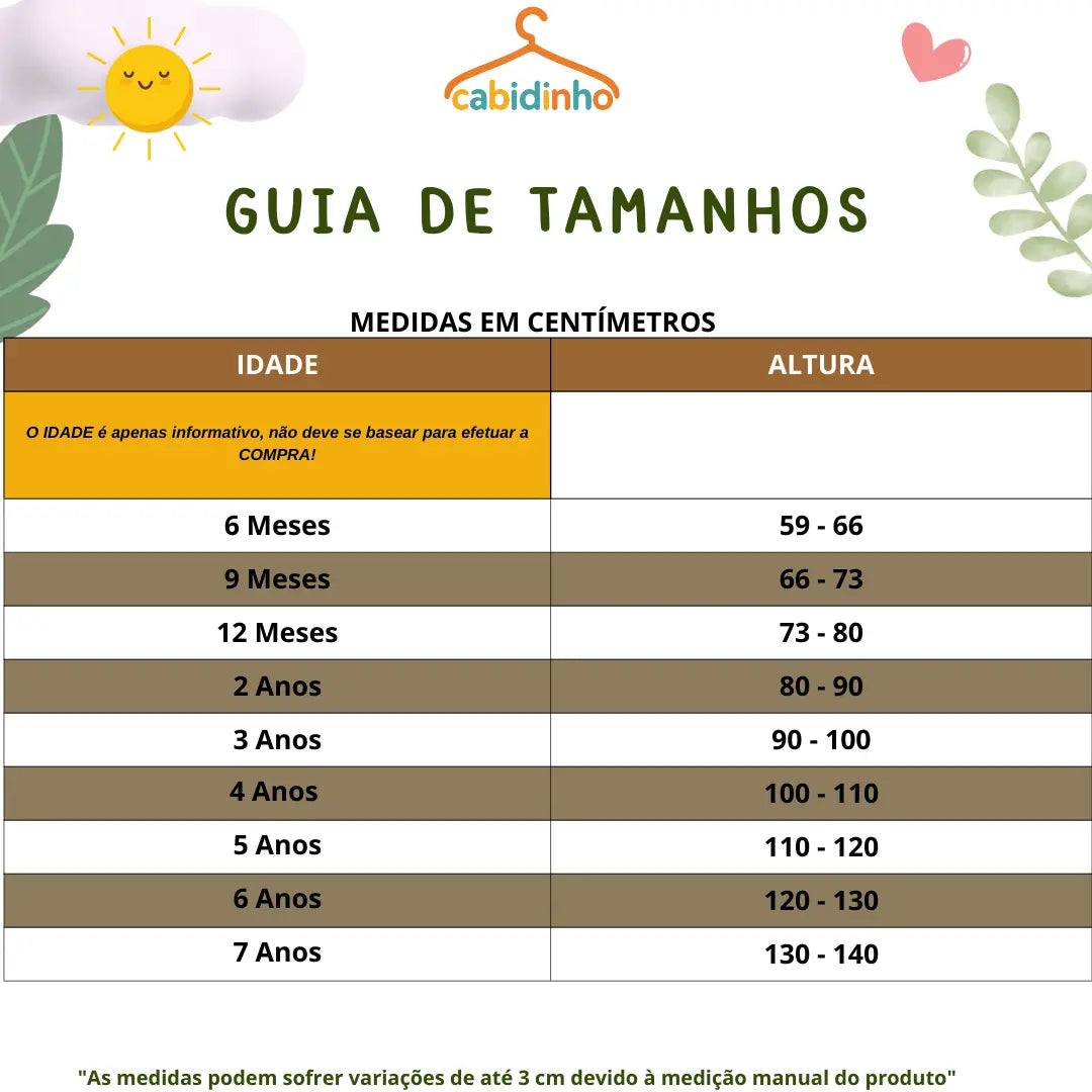 Guia de Tamanhos