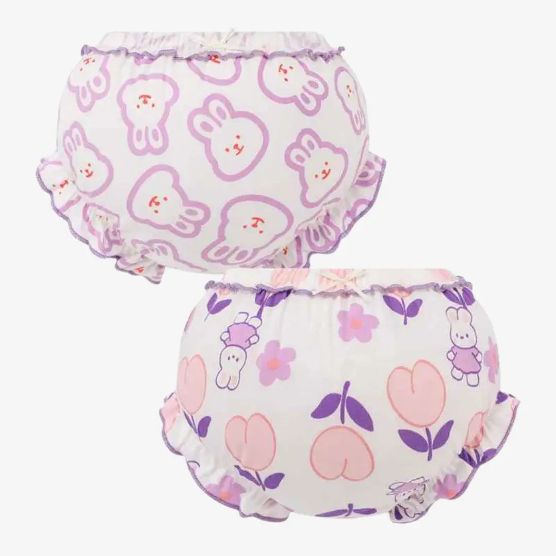 Kit Calcinhas Infantis de Algodão Com Estampa Conforto Diário 2 Peças - Yasmin