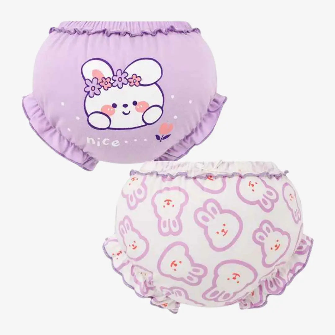 Kit Calcinhas Infantis de Algodão Com Estampa Conforto Diário 2 Peças - Yasmin