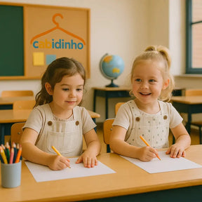 Conjunto Macacão Infantis Jeans sem Mangas Leve 2 Pague 1 - Chefa