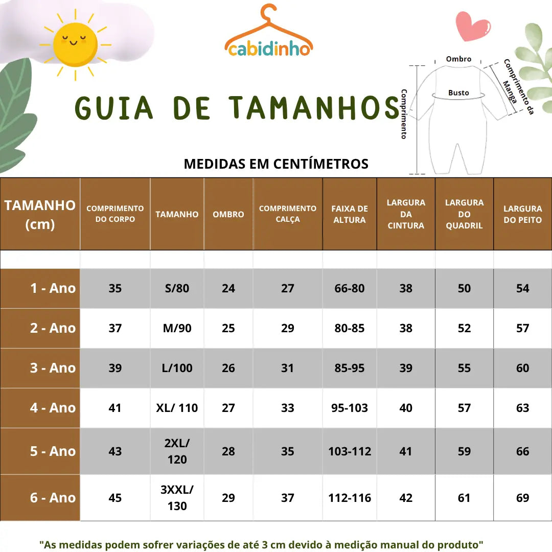 Guia de Tamanhos