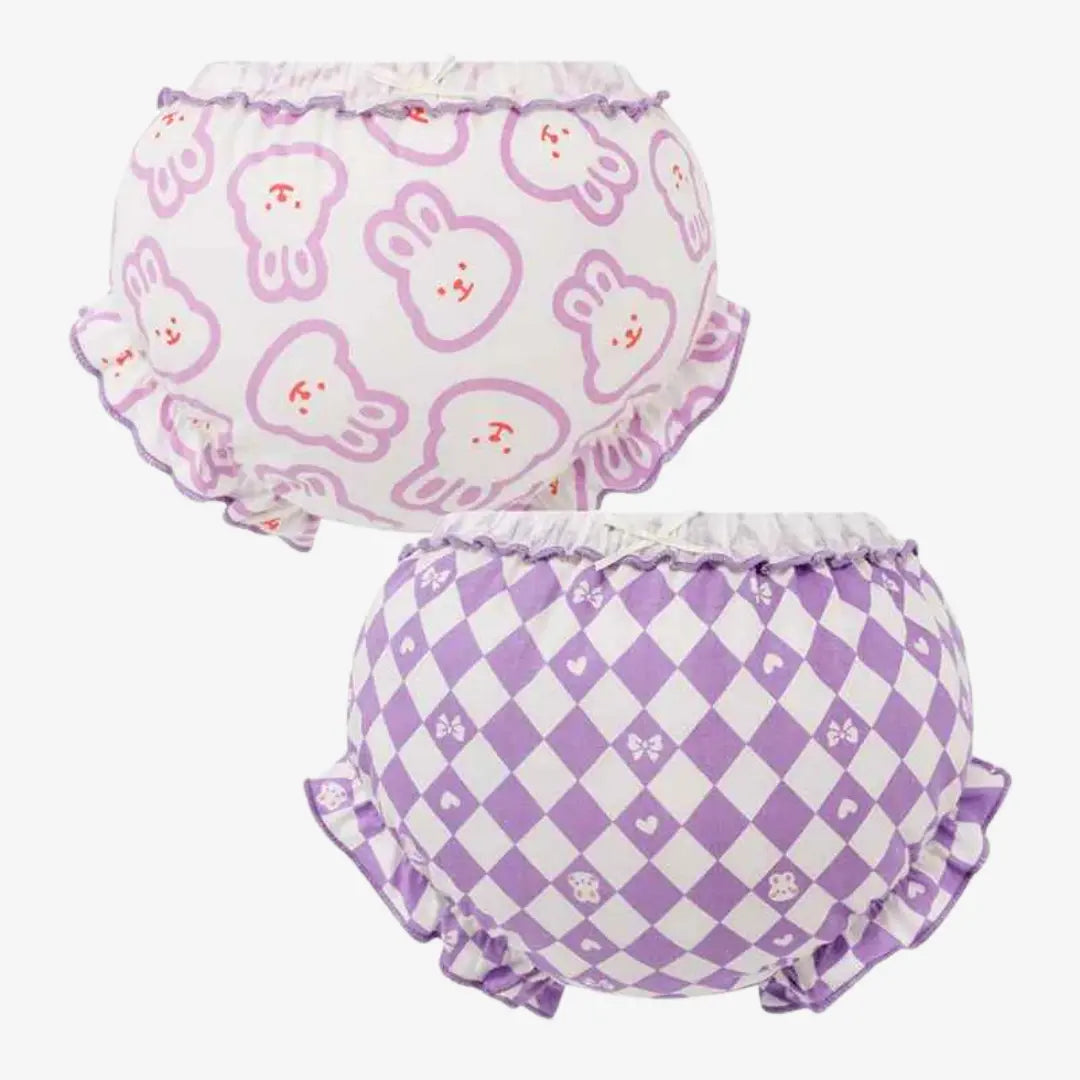Kit Calcinhas Infantis de Algodão Com Estampa Conforto Diário 2 Peças - Yasmin