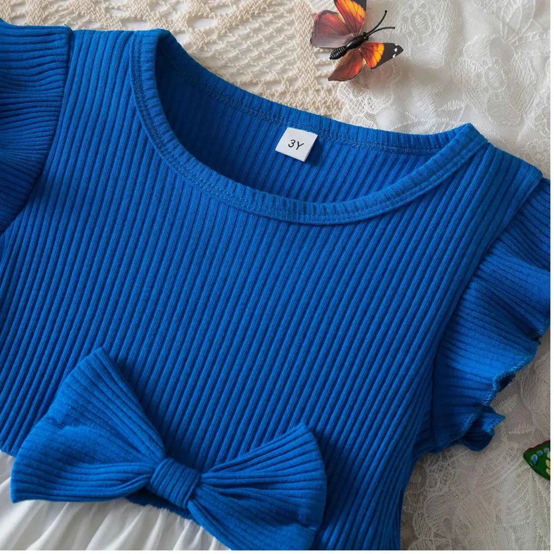 Kit Vestido Infantil Floral com Tule e Babados - Sophia