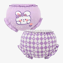 Kit Calcinhas Infantis de Algodão Com Estampa Conforto Diário 2 Peças - Yasmin