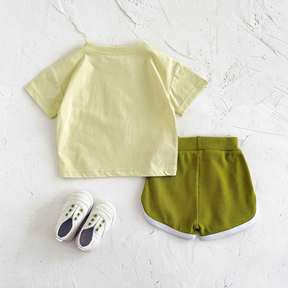 Conjunto Lazer Bebê Bordado Sorvete Camisa + Shorts 2 Peças - Ruthammy