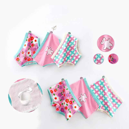 Kit Calcinha Crianças Floral 3 Peças  - Cabintima