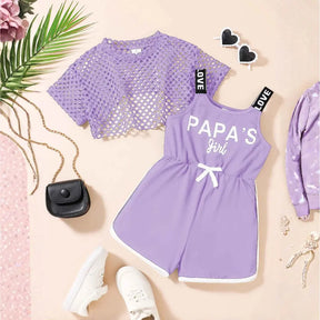 Conjunto Camiseta Malha + Top Halter com Shorts 2 Peças - Mariê